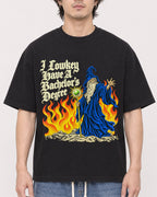 Mockup Boxy Heavyweight Tee Black male close-up 03