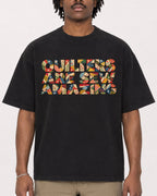 Mockup Boxy Heavyweight Tee Black male close-up 04