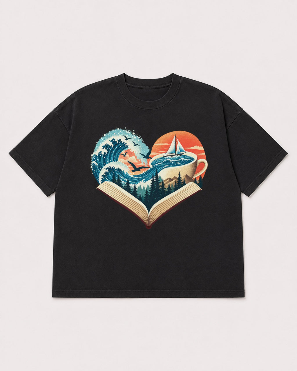 Mockup Boxy Heavyweight Tee Black product