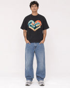 Mockup Boxy Heavyweight Tee Black male full-body 06