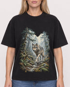 Mockup Boxy Heavyweight Tee Black female close-up 08