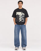 Mockup Boxy Heavyweight Tee Black male full-body 10