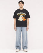Mockup Boxy Heavyweight Tee Black male full-body 13