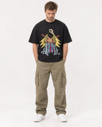 Mockup Boxy Heavyweight Tee Black male full-body 08