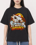 Mockup Boxy Heavyweight Tee Black female close-up 01
