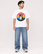 Mockup Boxy Heavyweight Tee White male full-body 02