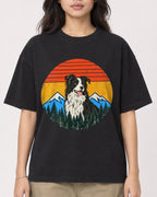 Mockup Boxy Heavyweight Tee Black female close-up 02