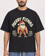 Mockup Boxy Heavyweight Tee Black male close-up 07