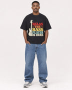 Mockup Boxy Heavyweight Tee Black male full-body 14