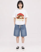 Mockup Boxy Heavyweight Tee White female full-body 11