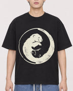 Mockup Boxy Heavyweight Tee Black male close-up 31