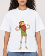 Mockup Boxy Heavyweight Tee White female close-up 10