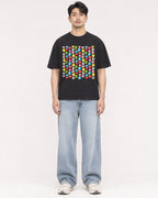 Mockup Boxy Heavyweight Tee Black male full-body 13