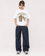 Mockup Boxy Heavyweight Tee White female full-body 29