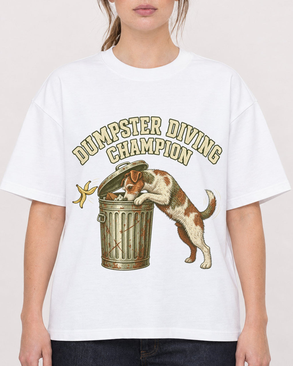 Mockup Boxy Heavyweight Tee White female close-up 29