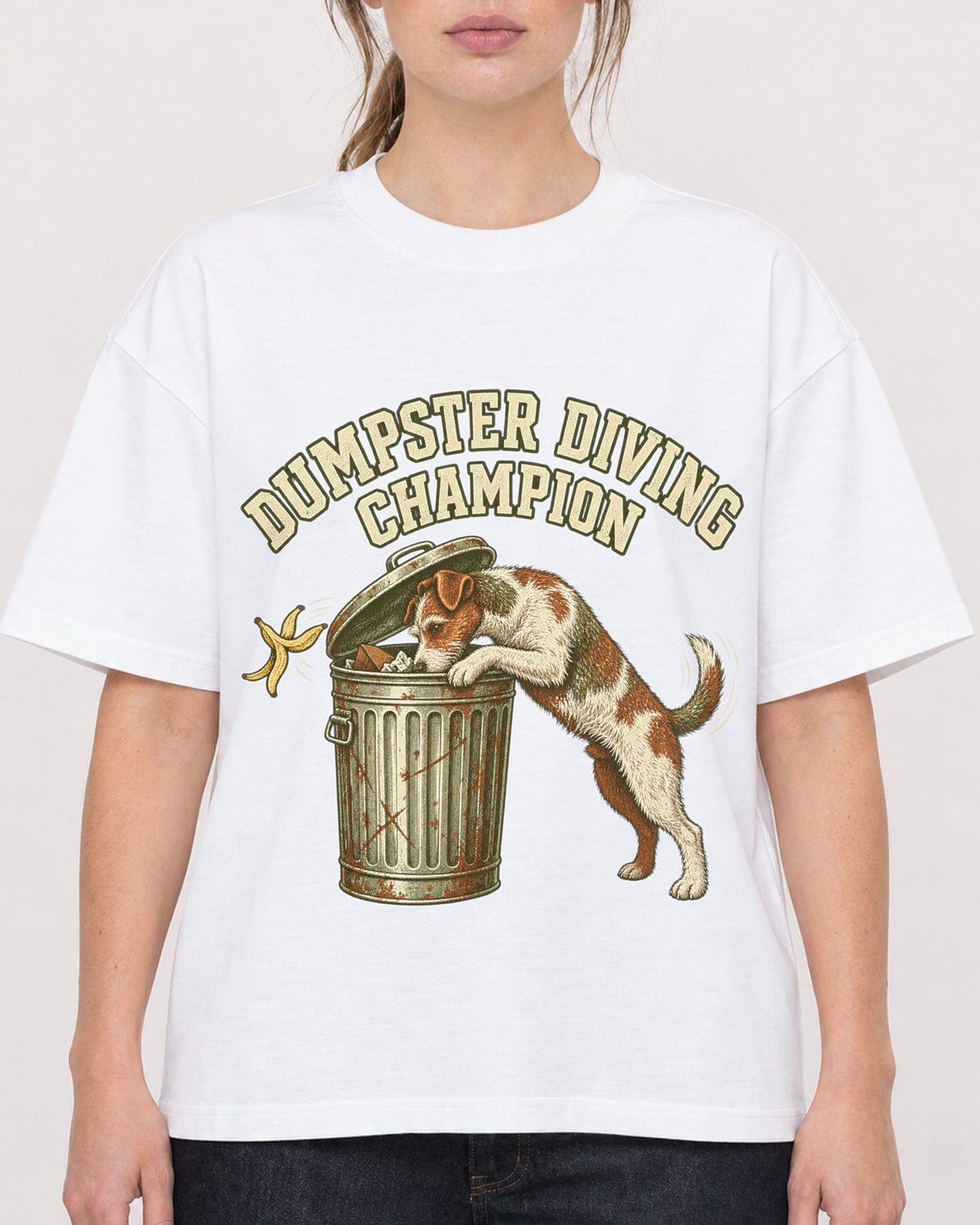 Mockup Boxy Heavyweight Tee White female close-up 29