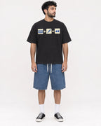 Mockup Boxy Heavyweight Tee Black male full-body 07