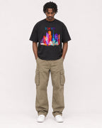 Mockup Boxy Heavyweight Tee Black male full-body 04
