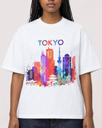 Mockup Boxy Heavyweight Tee White female close-up 04