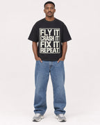 Mockup Boxy Heavyweight Tee Black male full-body 14