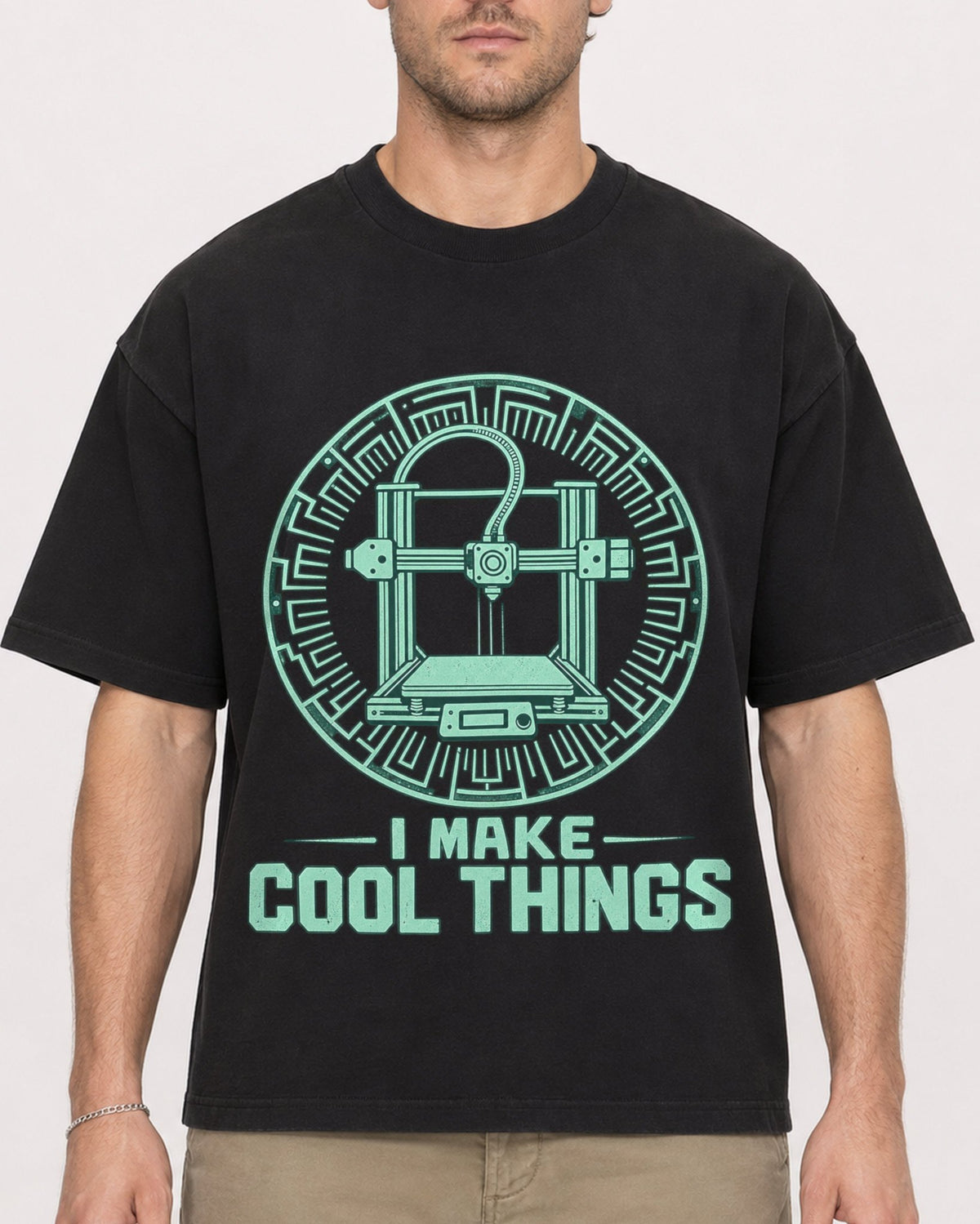 Mockup Boxy Heavyweight Tee Black male close-up 08