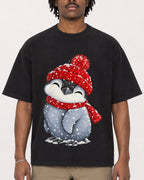 Mockup Boxy Heavyweight Tee Black male close-up 04