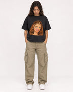 Mockup Boxy Heavyweight Tee Black female full-body 06
