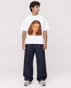 Mockup Boxy Heavyweight Tee White male full-body 06