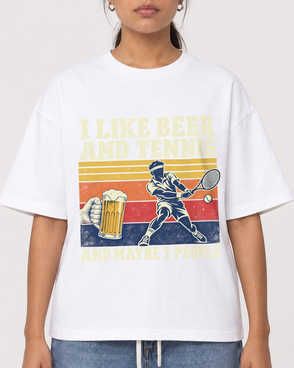 Mockup Boxy Heavyweight Tee White female close-up 16