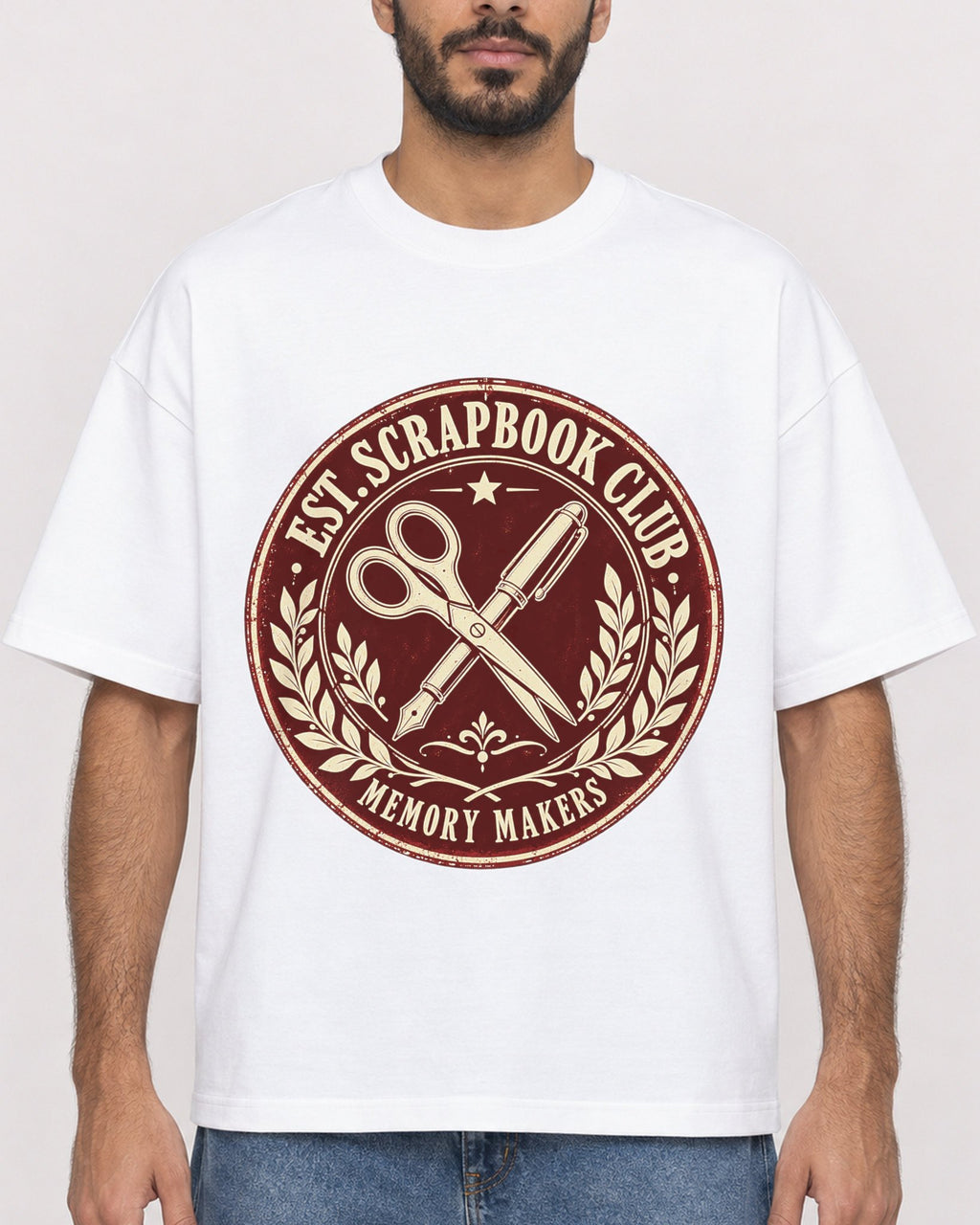 Mockup Boxy Heavyweight Tee White male close-up 07