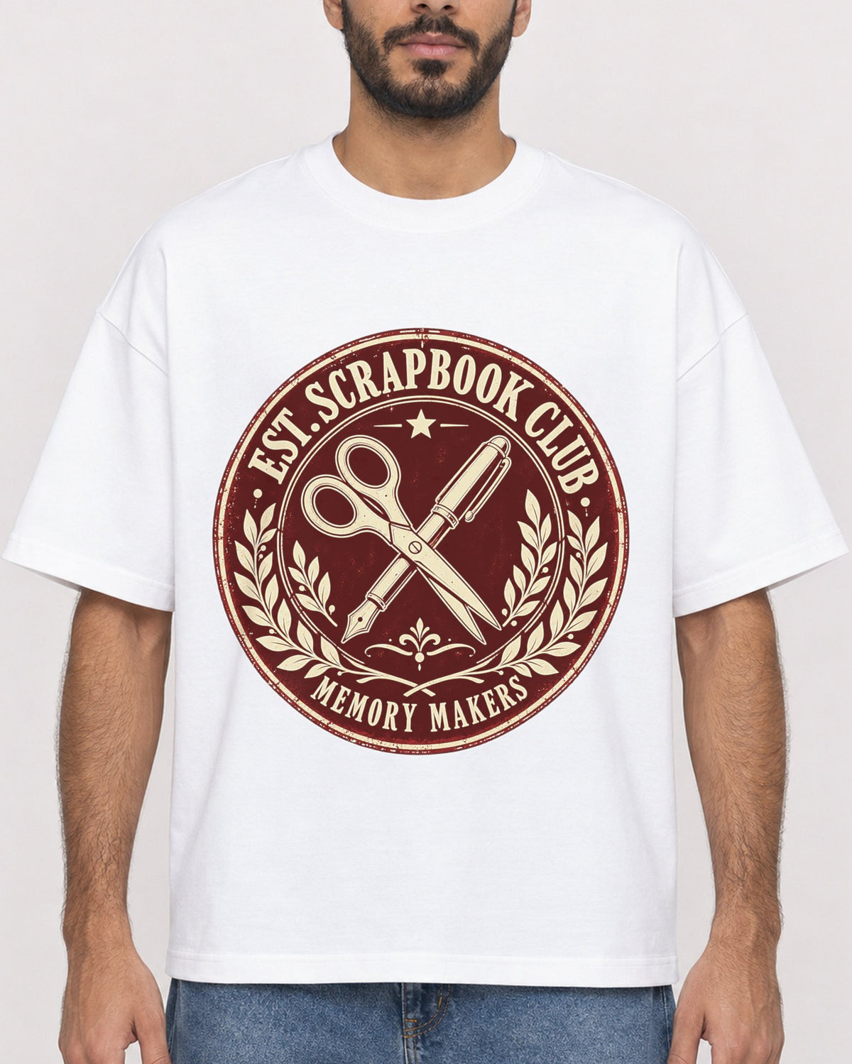 Mockup Boxy Heavyweight Tee White male close-up 07