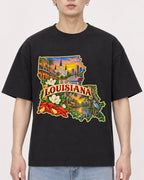 Mockup Boxy Heavyweight Tee Black male close-up 01