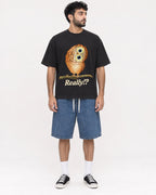 Mockup Boxy Heavyweight Tee Black male full-body 07