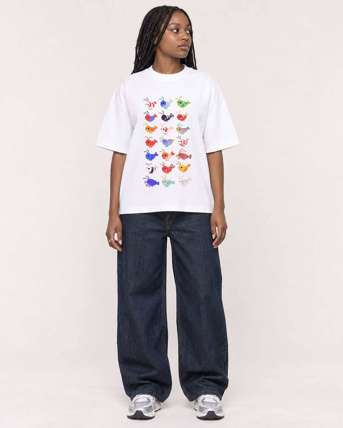 Mockup Boxy Heavyweight Tee White female full-body 04