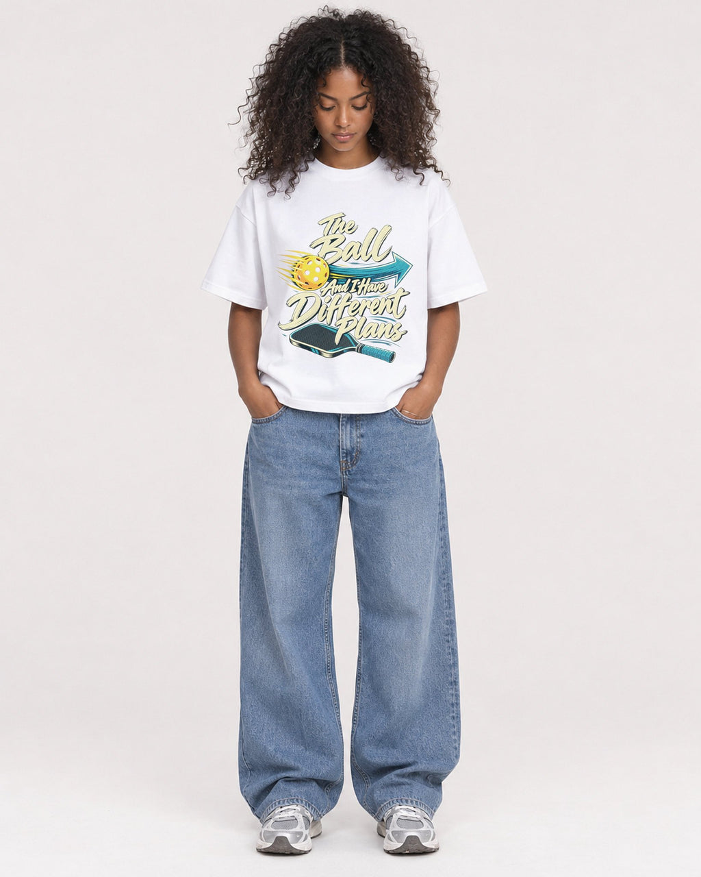 Mockup Boxy Heavyweight Tee White female full-body 05