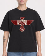 Mockup Boxy Heavyweight Tee Black female close-up 48