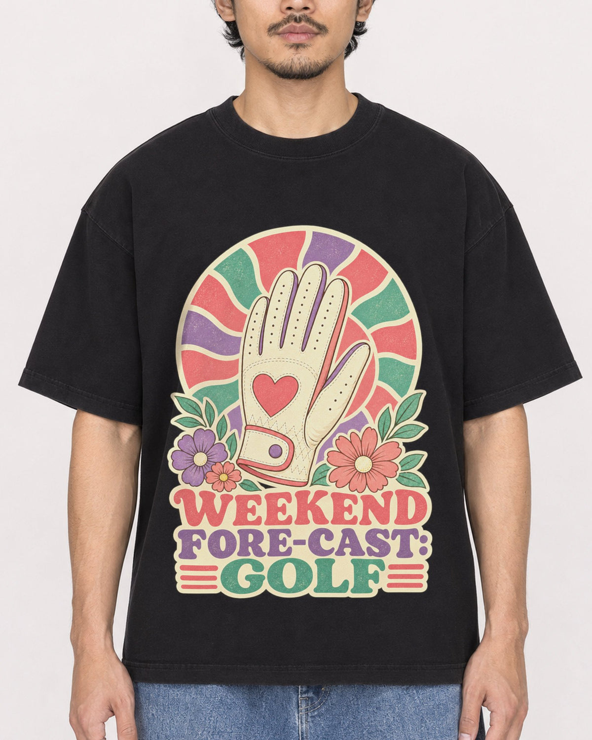 Mockup Boxy Heavyweight Tee Black male close-up 02