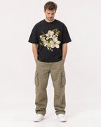 Mockup Boxy Heavyweight Tee Black male full-body 08