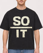 Mockup Boxy Heavyweight Tee Black male close-up 38