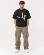 Mockup Boxy Heavyweight Tee Black male full-body 08