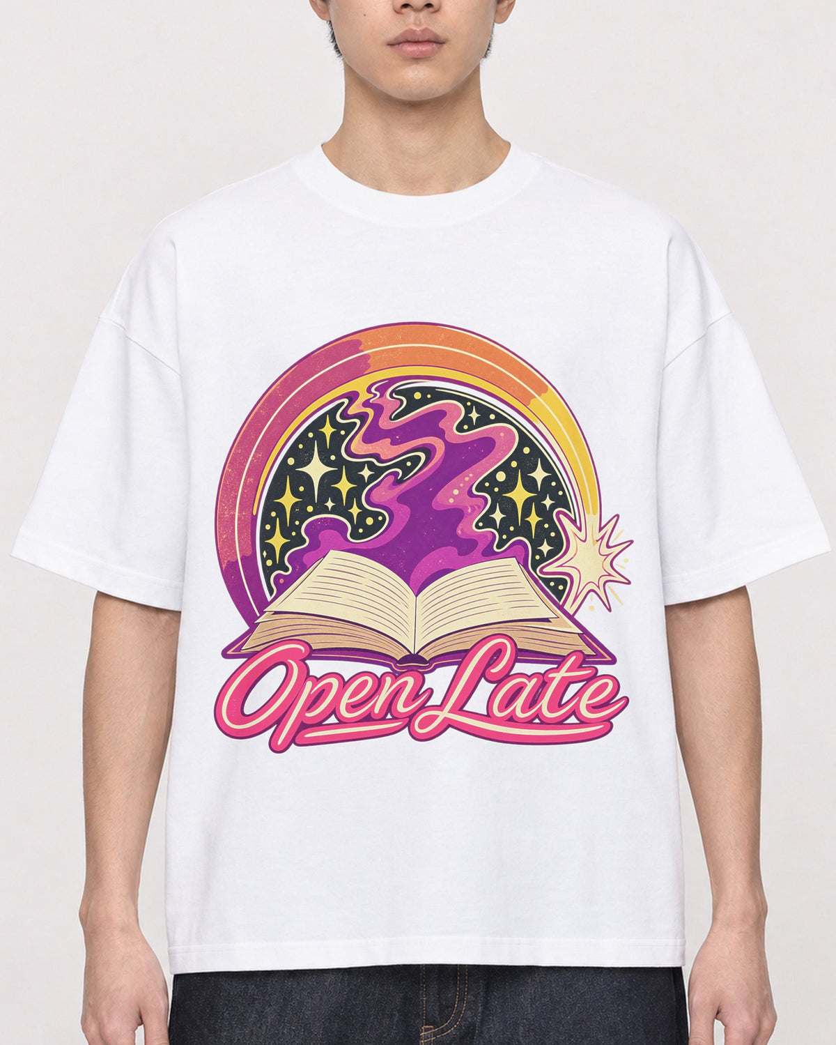 Mockup Boxy Heavyweight Tee White male close-up 01