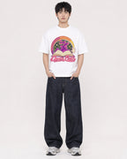 Mockup Boxy Heavyweight Tee White male full-body 01