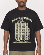 Mockup Boxy Heavyweight Tee Black male close-up 24