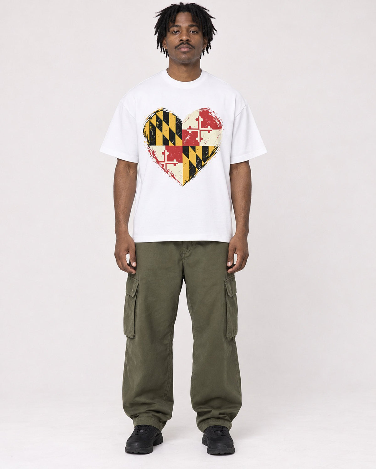 Mockup Boxy Heavyweight Tee White male full-body 04
