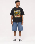 Mockup Boxy Heavyweight Tee Black male full-body 15