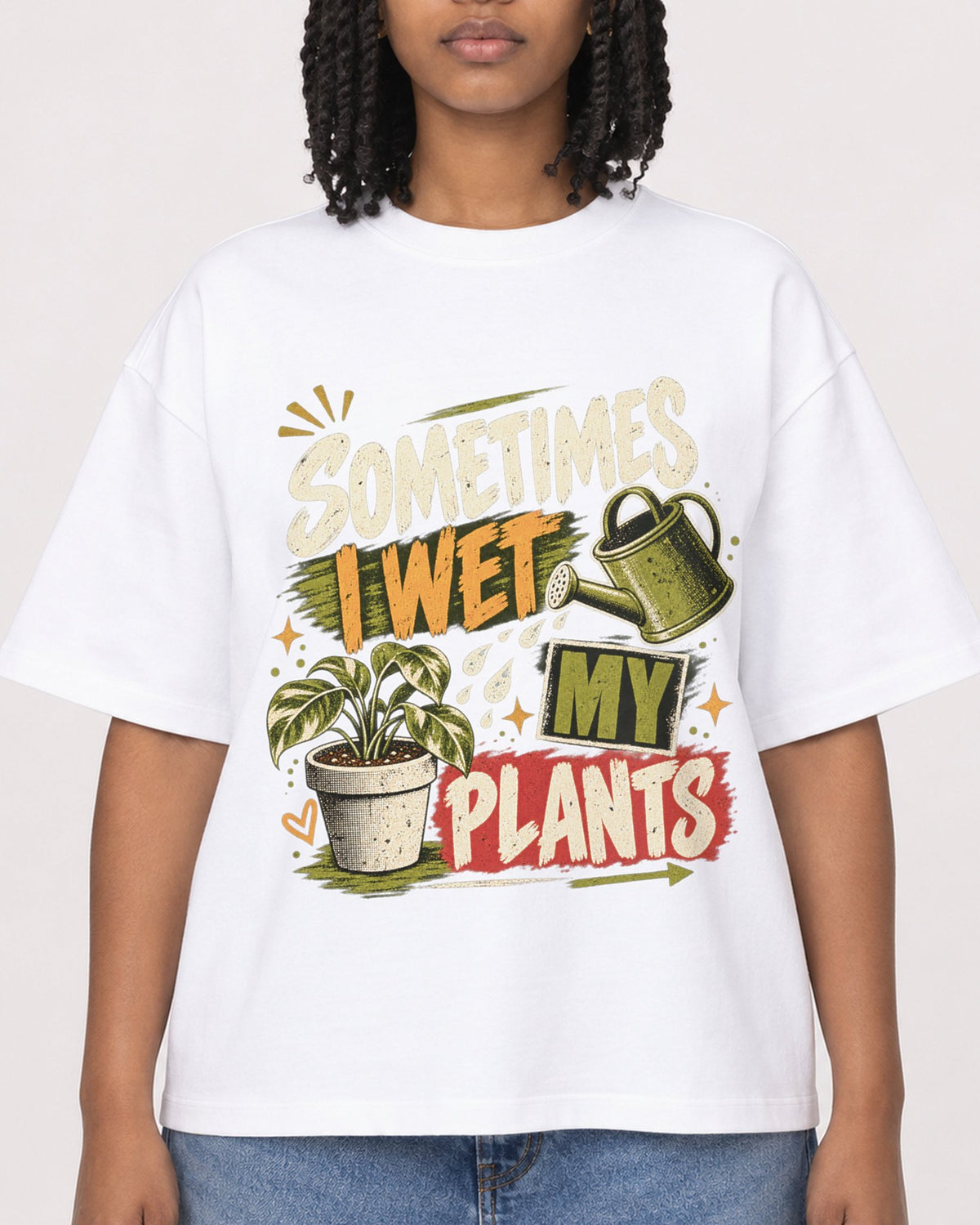 Mockup Boxy Heavyweight Tee White female close-up 15
