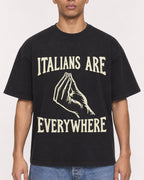 Mockup Boxy Heavyweight Tee Black male close-up 50