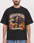 Mockup Boxy Heavyweight Tee Black male close-up 07