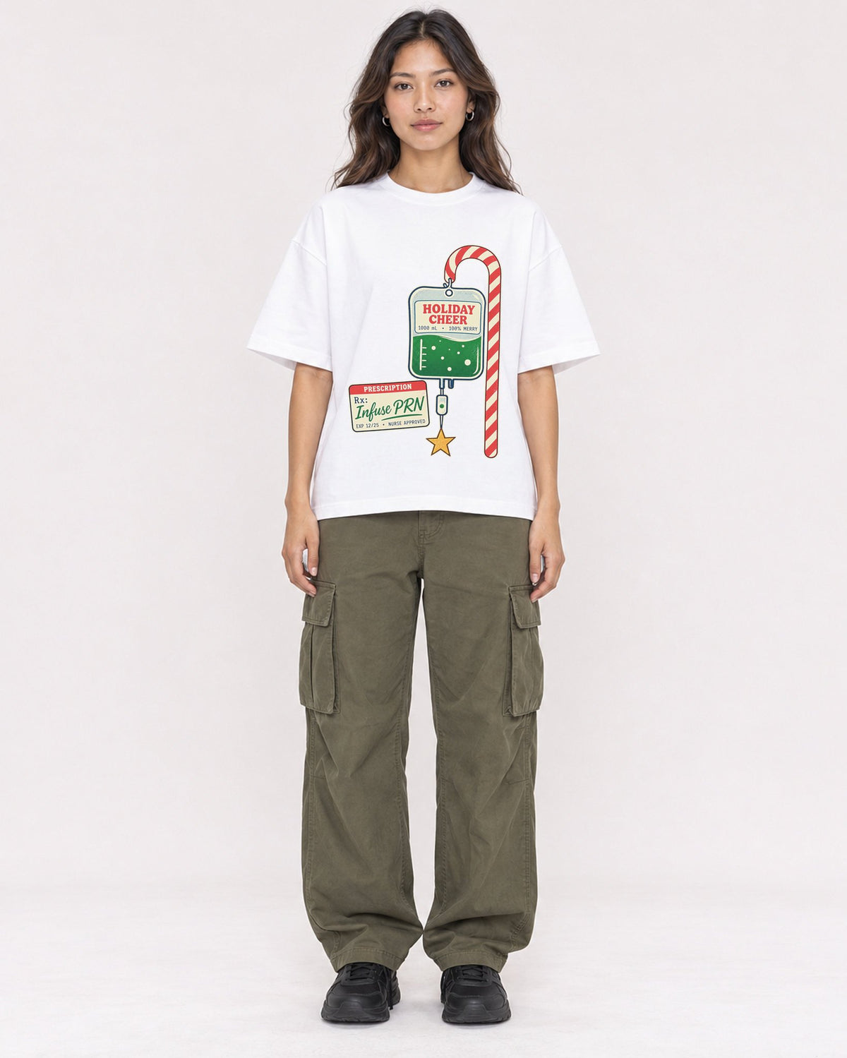 Mockup Boxy Heavyweight Tee White female full-body 02