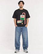Mockup Boxy Heavyweight Tee Black male full-body 02